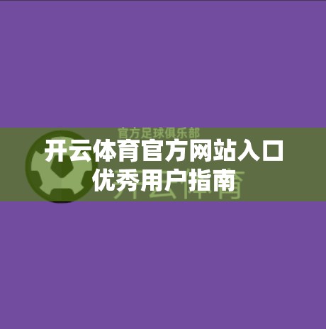开云体育官方网站入口优秀用户指南